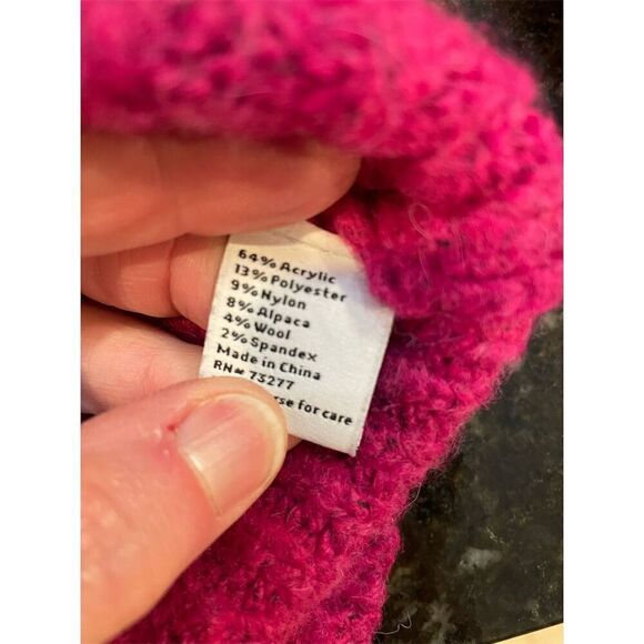 Nine West Women's 2XL Fuchsia Mock Neck Oversized Sweater Pullovers - Picture 8 of 9